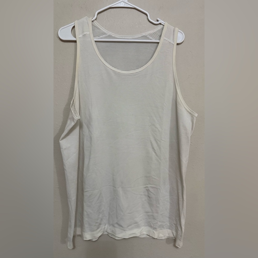 Lululemon Athletica Cream Striped Tank Top